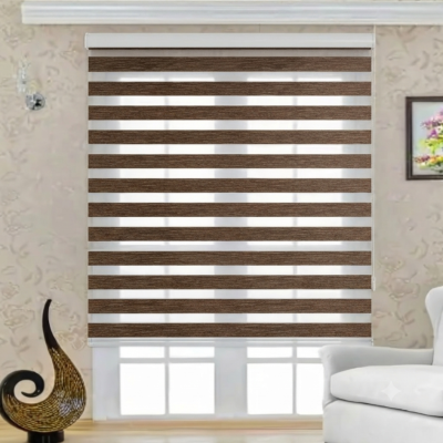 Zebra Perde Koyu Kahve